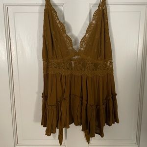 Brown/olive green Free People Tank top